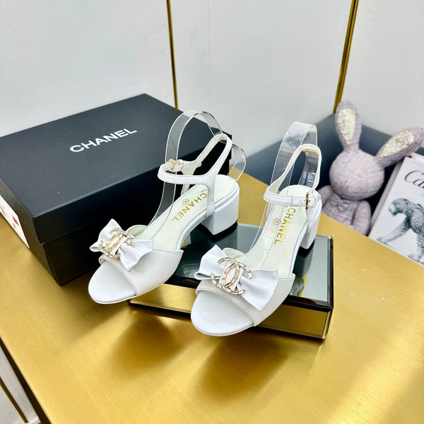 cc 25 bow sandal 50mm white sheepskin 238485