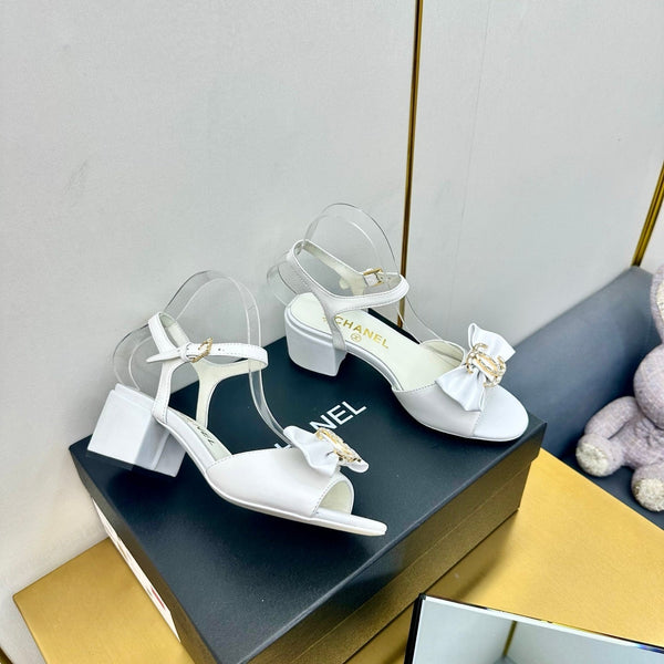 cc 25 bow sandal 50mm white sheepskin 238485