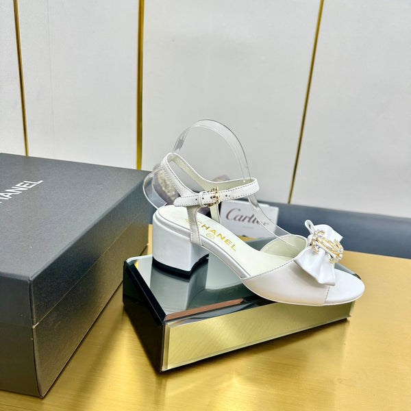 cc 25 bow sandal 50mm white sheepskin 238485