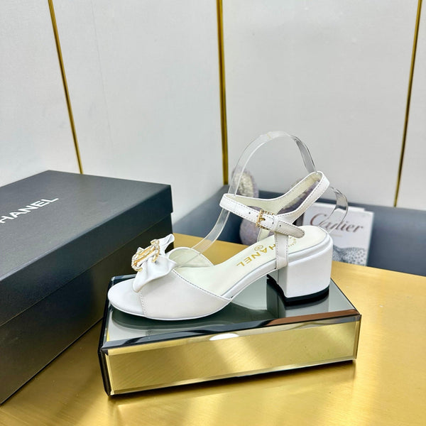 cc 25 bow sandal 50mm white sheepskin 238485