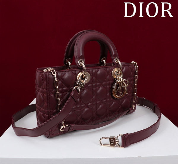 medium lady d-joy 26 bordeaux pelle di agnello