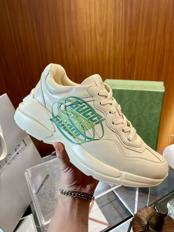 GG Men's Rhyton Sneaker Milk White Calfskin 524489