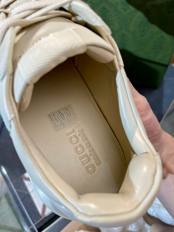 GG Men's Rhyton Sneaker Milk White Calfskin 524489