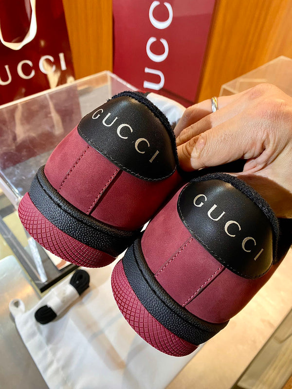 GG Men's 25 Screener Sneaker Red Mesh Suede 524503