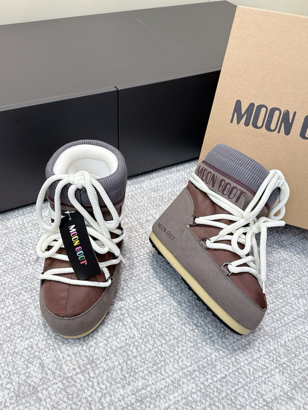 Moon Snow Fall Winter Boots Taupe Brown Wool Nylon Lining 515584