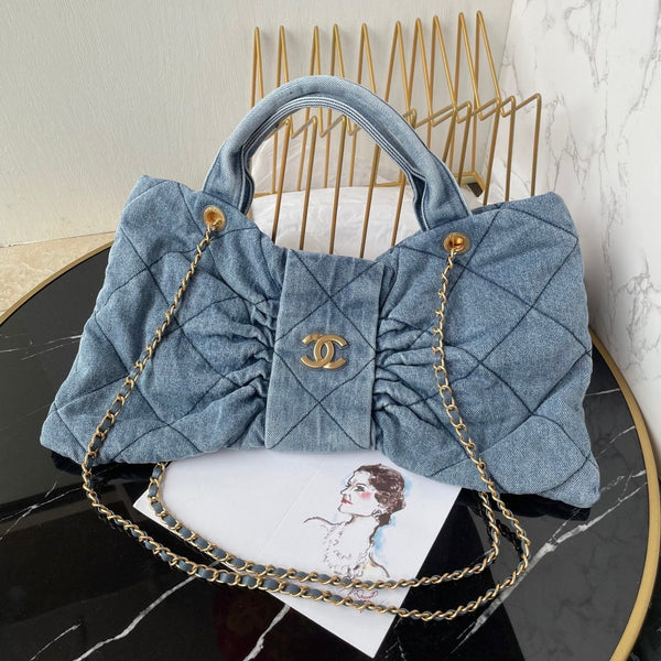 CC 25K Bow Bag 38cm Blue Denim