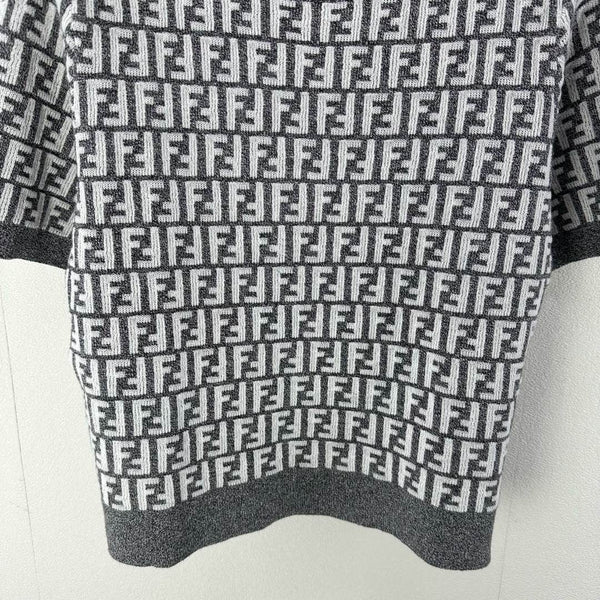 Fendi 25 Knitted Round Neck Short Sleeves Gray Wool F155