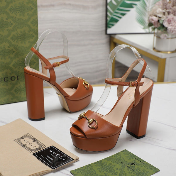 Sandali GG Cuir Noir Arancione Zenzero