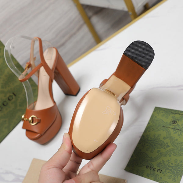 Sandali GG Cuir Noir Arancione Zenzero