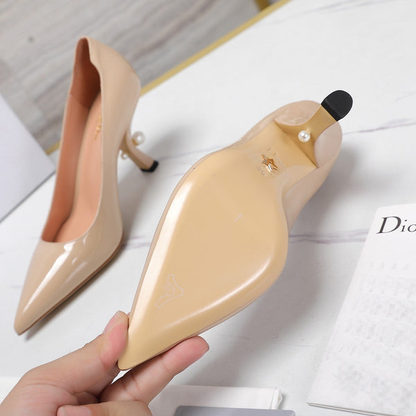 CD Tribales Pump 80mm Glossy Beige Cowhide