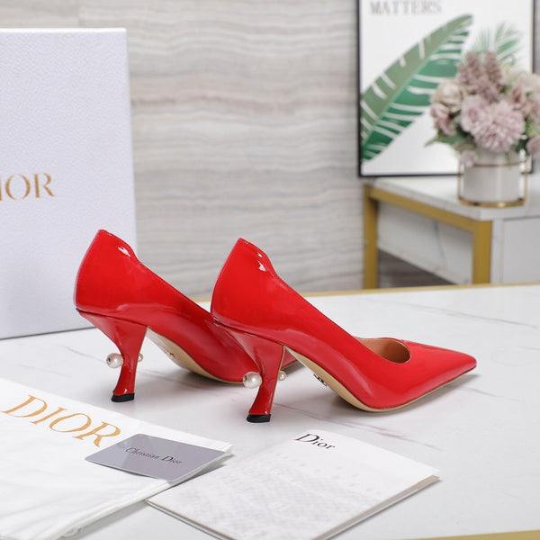 CD Tribales Pump 80mm Glossy Red Orange Cowhide