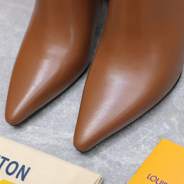 LV Sparkle Ankle Boots 70mm Brown Cowhide