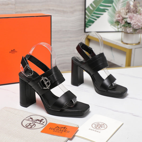 HM 25 Slingback Keen 90 Black Calfskin