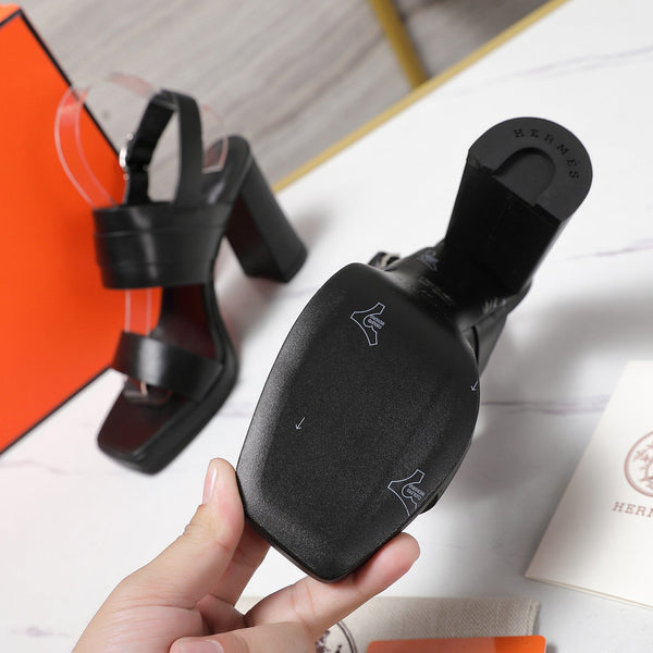 HM 25 Slingback Keen 90 Black Calfskin