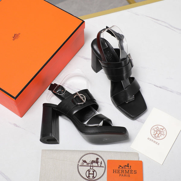 HM 25 Slingback Keen 90 Black Calfskin