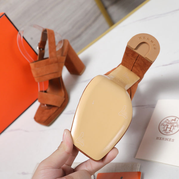 HM 25 Slingback Keen 90 Brown Suede