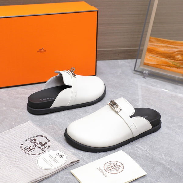 HM 25 Carlotta Mule White Calfskin