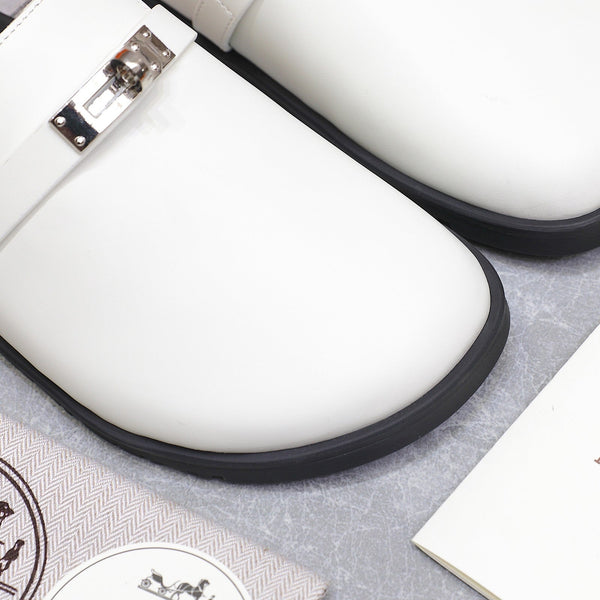 HM 25 Carlotta Mule White Calfskin