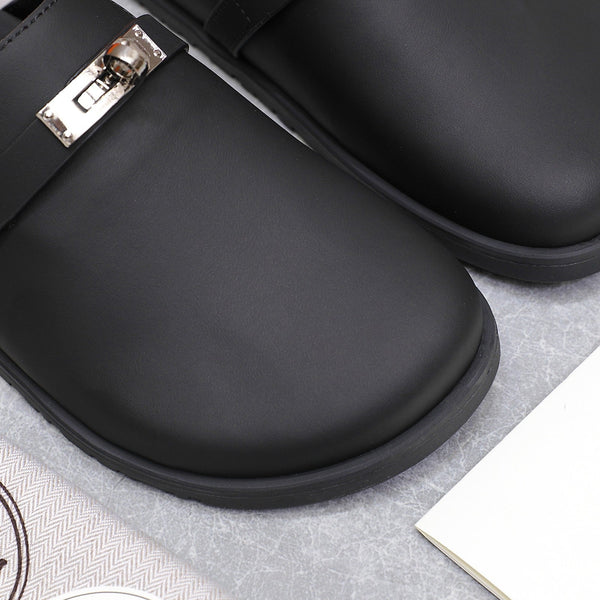 HM 25 Carlotta Mule Black Calfskin