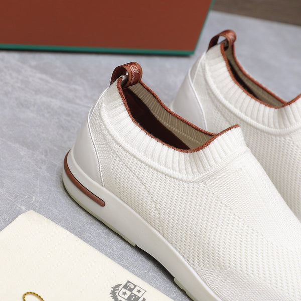 LP lady Flexy Walk Sneaker White Wool And Calfskin 310444