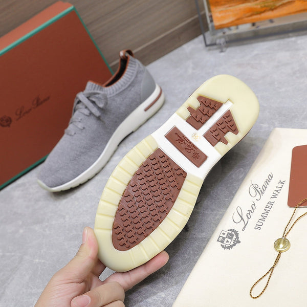 LP lady Flexy Walk Sneaker Gray mix Orange Wool And Calfskin 310448