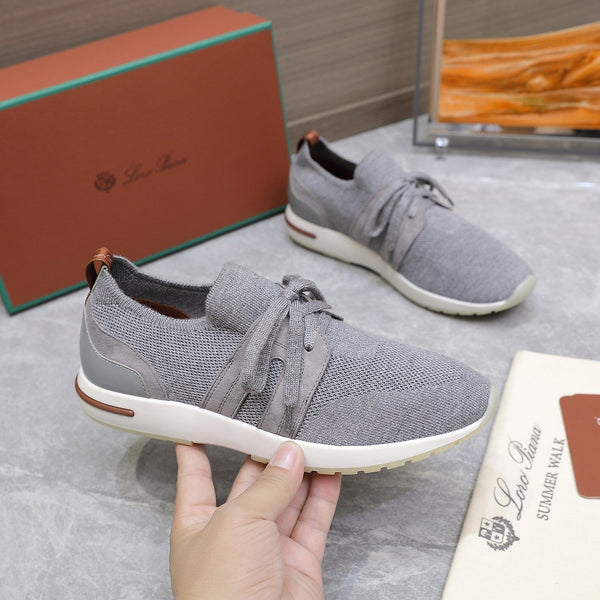 LP lady Flexy Walk Sneaker Flannel Gray Wool And Calfskin 310449