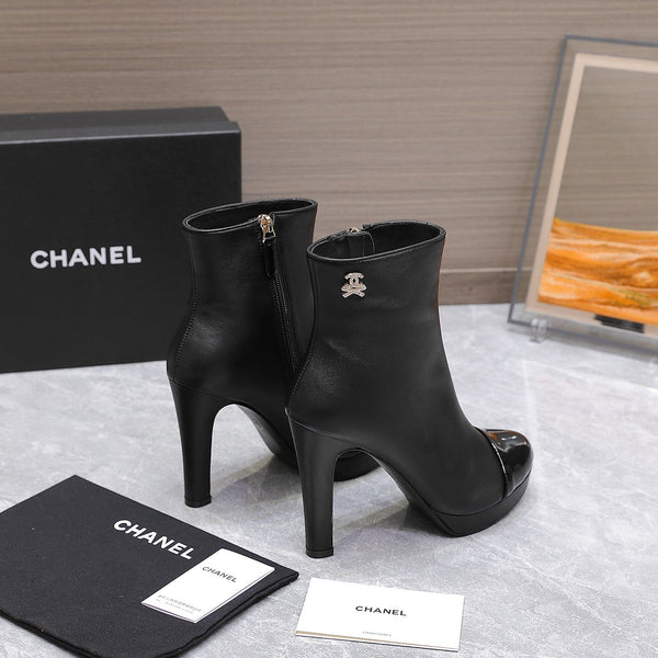 CC Platform Ankle Boots 100mm Black Lambskin 425878