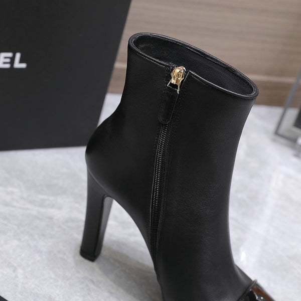 CC Platform Ankle Boots 100mm Black Lambskin 425878