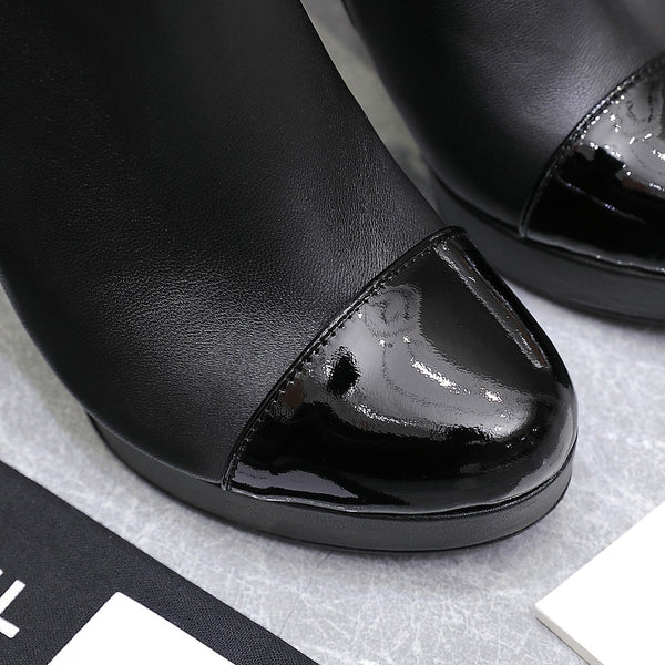 CC Platform Ankle Boots 100mm Black Lambskin 425878