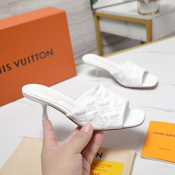 LV Revival Mule 55mm White Monogram-Embossed Lambskin 456150