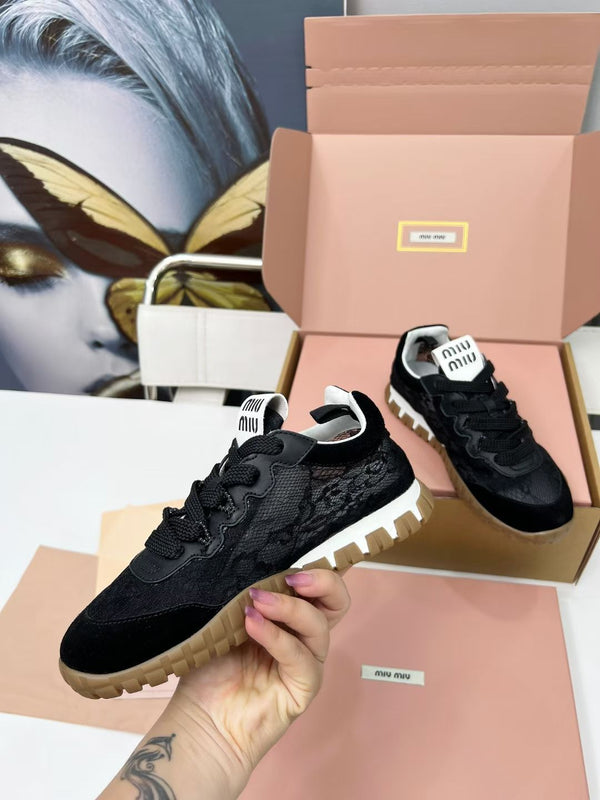 Miu TYRE Sneakers Black Suede Lace 456326