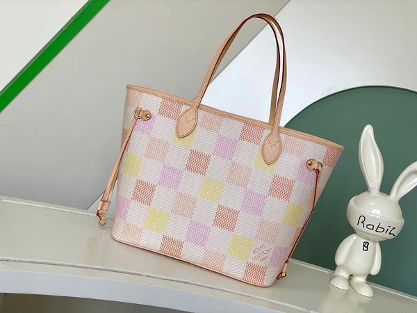 neverfull mm 31 peach damier coasted canvas