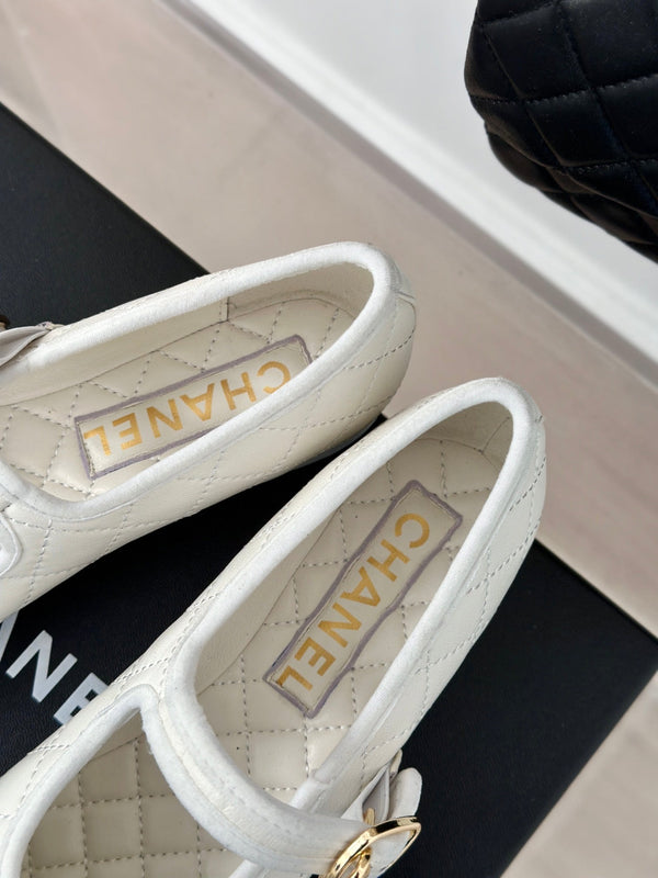 mary jane white quilted lambskin