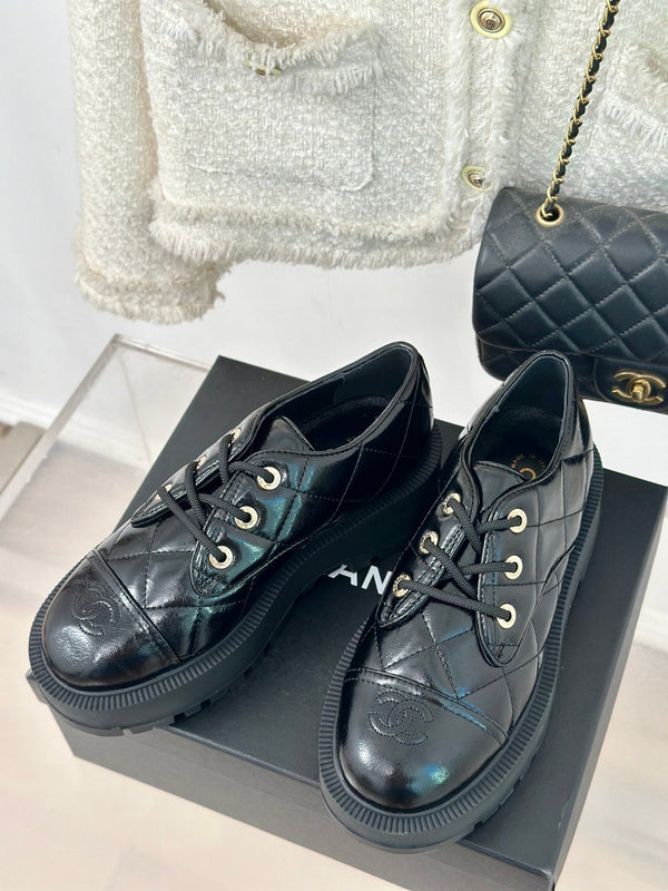 CC Classic Sneaker 50mm Nero Lucido Pelle di Vitello Trapuntata