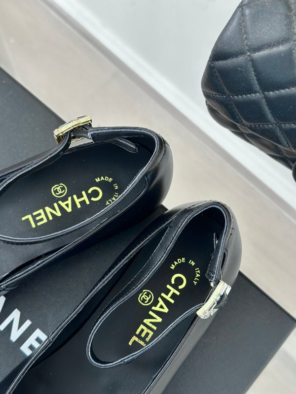 CC Mary Jane Black Lambskin