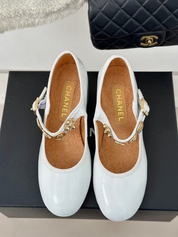 CC High Mary Jane Glossy White Lambskin