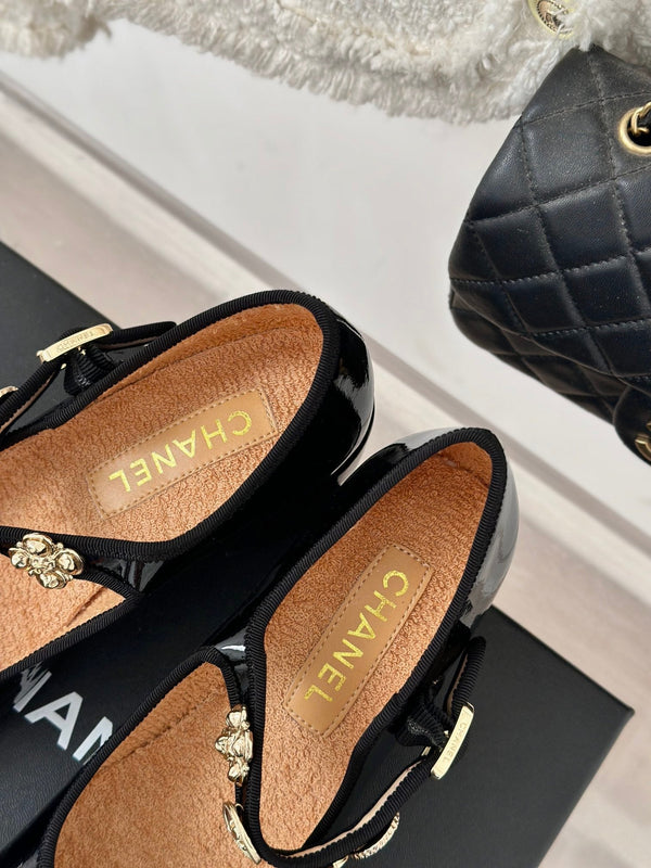 CC High Mary Jane Glossy Black Lambskin