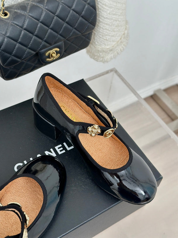 CC High Mary Jane Glossy Black Lambskin