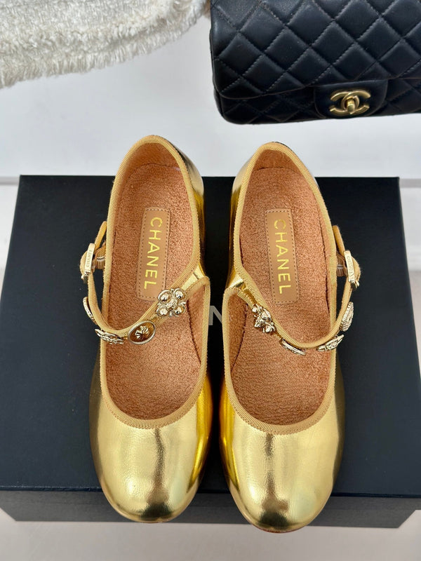 CC High Mary Jane Gold Lambskin