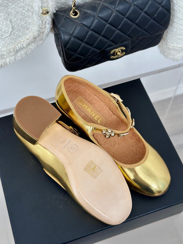 CC High Mary Jane Gold Lambskin