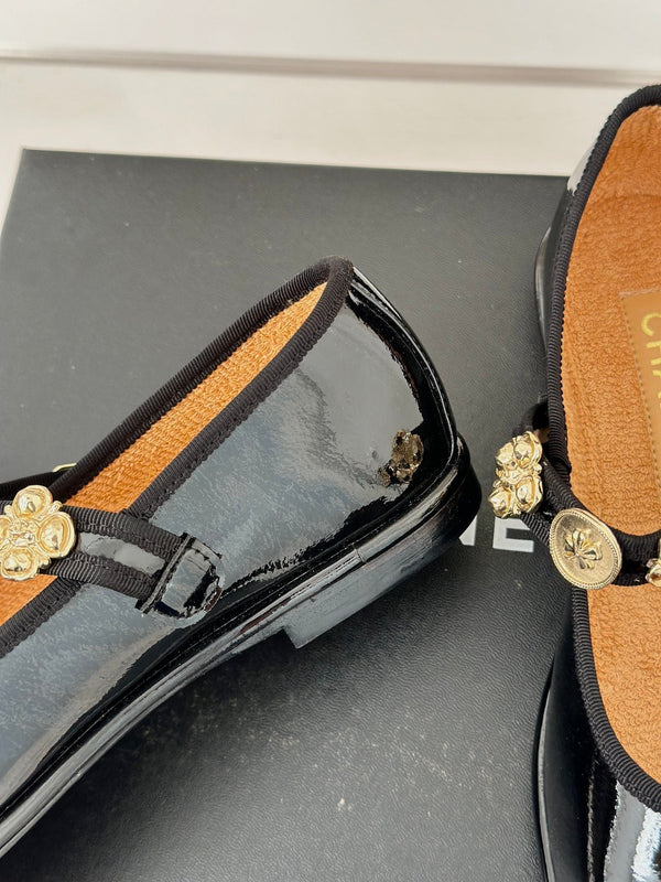 CC Mary Jane Glossy Black Cowhide And Lambskin