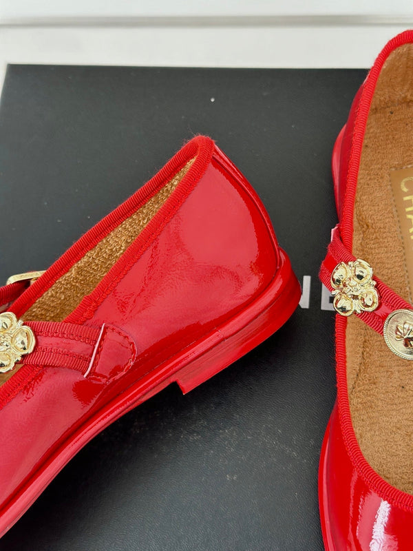 CC Mary Jane Glossy Bright Red Cowhide And Lambskin