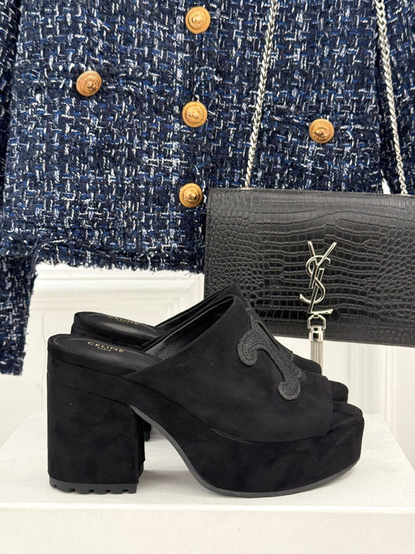 ELENA MULE IN BLACK VELVET