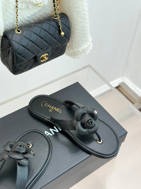 CC 26C Camélia Printemps précoce Cuir de veau noir