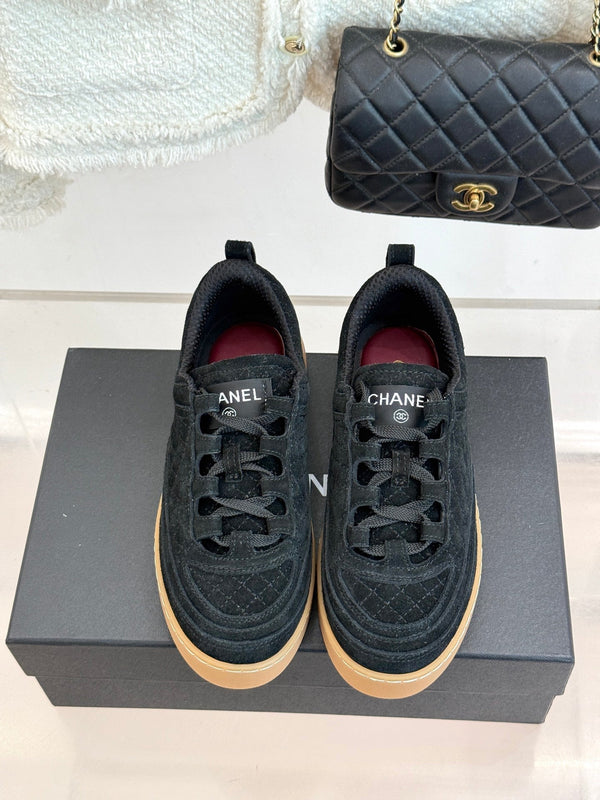 CC Casual Sports Shoes Black Diamond Pattern Suede 920476