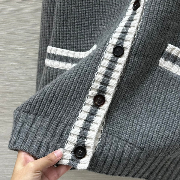 Miumiu V-neck knitted Cardigan Gray Cashmere