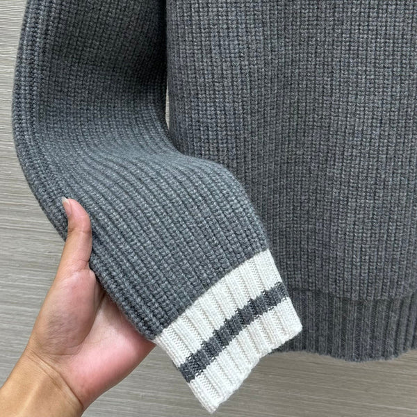 Miumiu V-neck knitted top Gray Cashmere