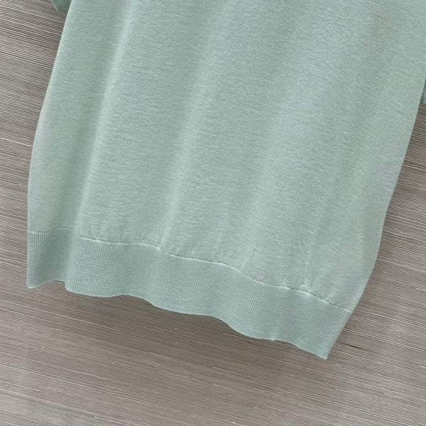 Miu Miu 25 Maglia a maniche corte in lana verde menta