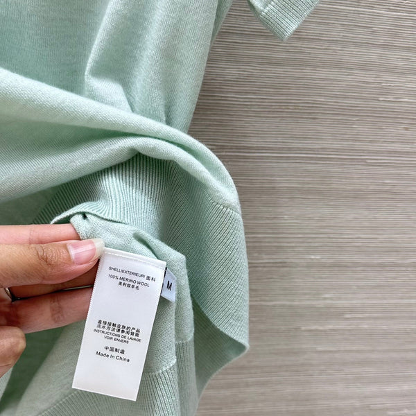 Miu Miu 25 Maglia a maniche corte in lana verde menta