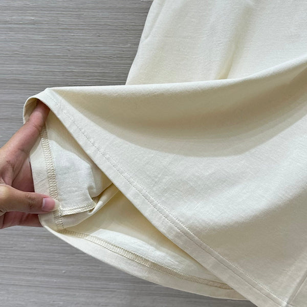 Miu Miu 25 Ribbed Cotton T-shirt Ivory Cotton